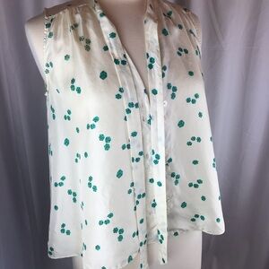 Elizabeth and James 100% Silk Blouse W/Dice SizeXS